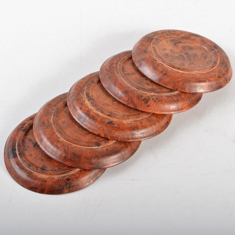 中国 花梨葡萄木瘤木 茶托 五客 煎茶道具 中国 花梨葡萄木瘤木